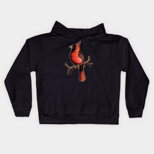 Red Cardinal bird male Kids Hoodie